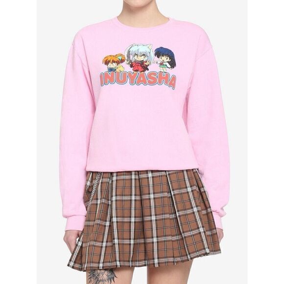 InuYasha Chibi Trio Puff Letters Girls Sweatshirt (Sm) - Picture 1 of 5